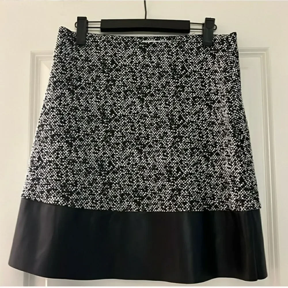 NWOT Michael Kors Black White Tweed Skirt Sz S